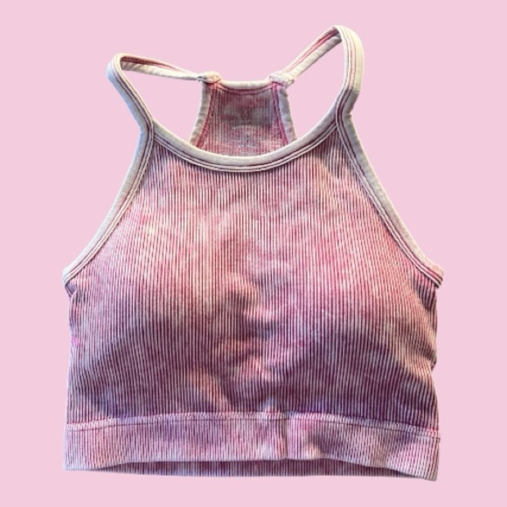 Zenana Light Rose Mineral Wash Ribbed Brami